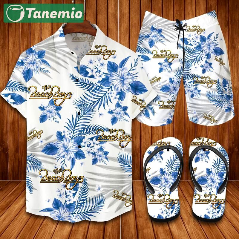 The beach boys flip flops and combo hawaii shirt shorts luxury brand summer outfit Hawaii Shirt Shorts & Flip Flops