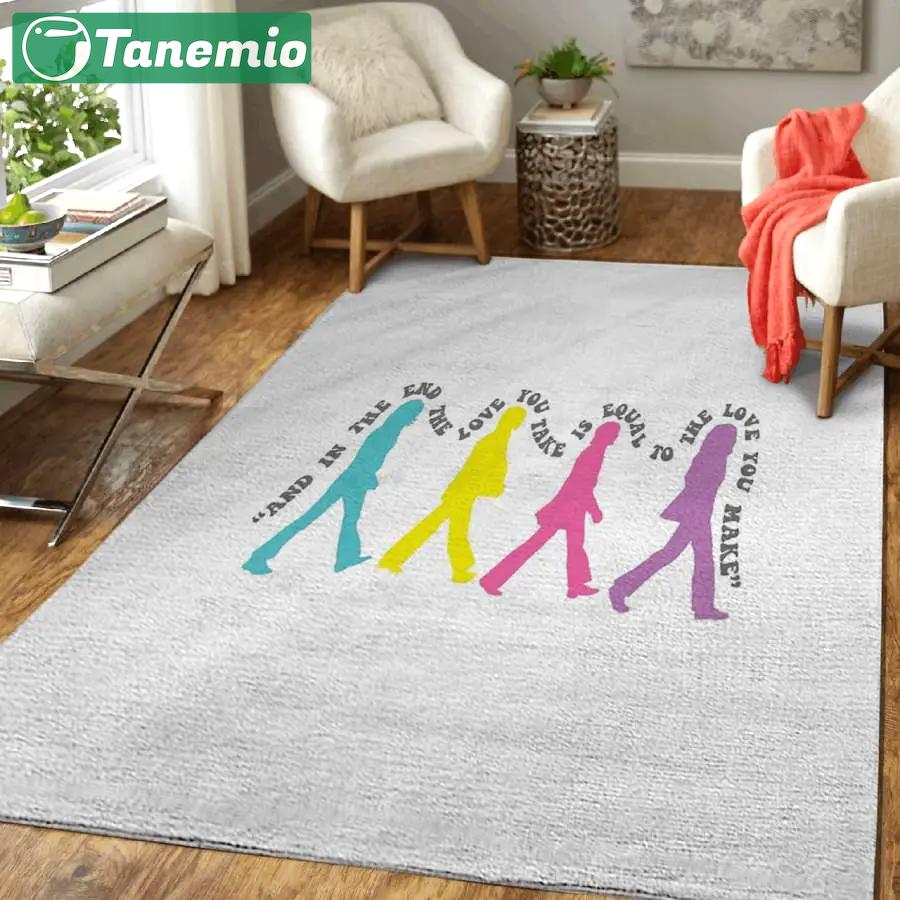 The beattles song lyrics music rug living room rug home decor room carpet Rectangle Rug