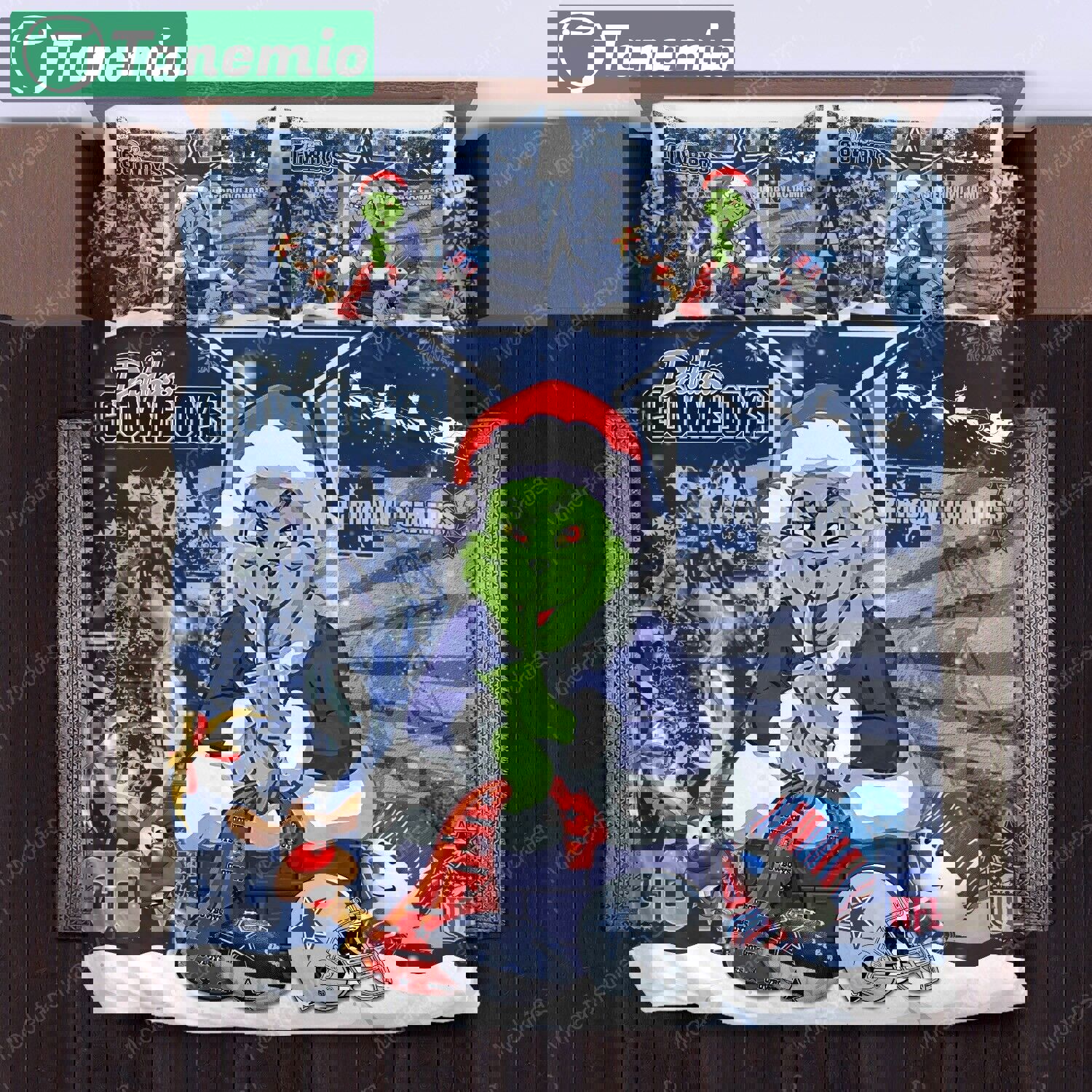 The grinch dallas cowboys christmas bedding sets Bedding Sets