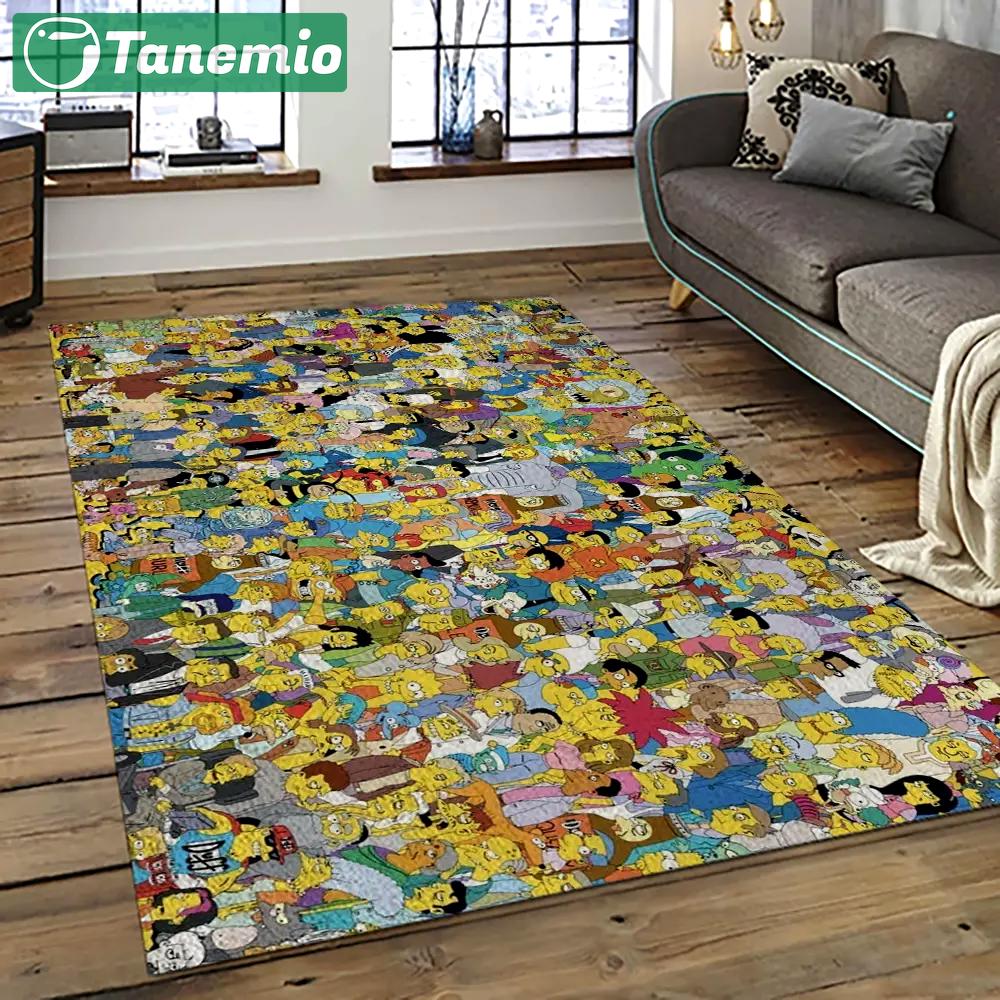The simpsons characters cartoon movie carpet rectangle area rug for living room bedroom decor tss47 Rectangle Rug