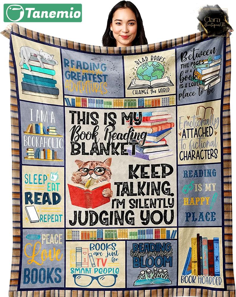 This is my book reading blanket keep talking i’m silently judging you fleece blanket, mink sherpa blanket, reading lover gift, book blanket Quilt Blanket