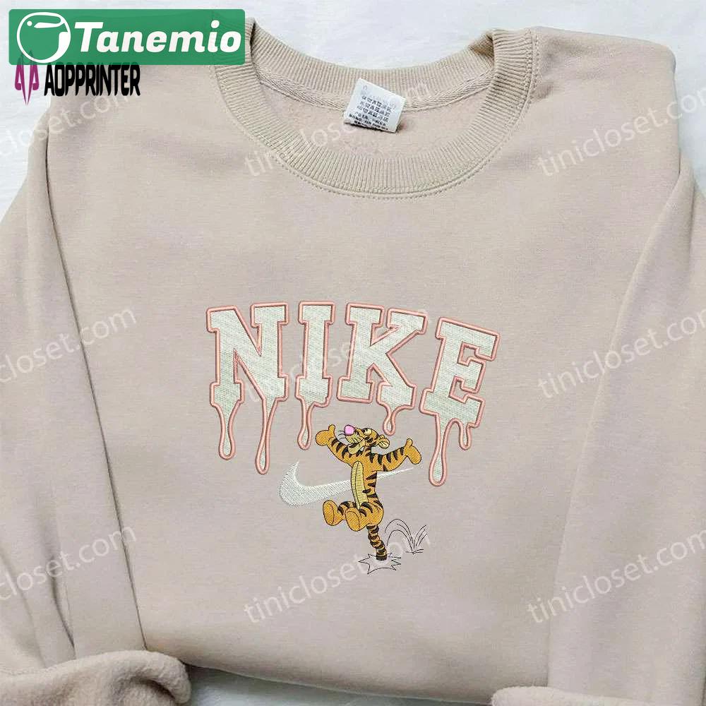 Tigger x nike embroidered sweatshirt winnie the pooh disney shirt nike inspired embroidery Embroidered Shirt