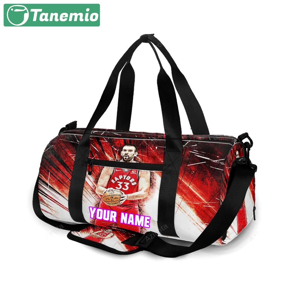 Toronto raptors marc gasol1 personalized name travel bag gym bag 2564 Travel Bag