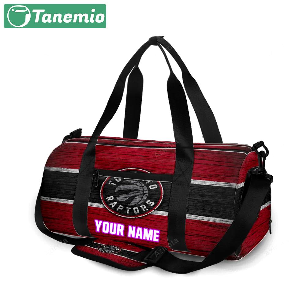 Toronto raptors red black wood personalized name travel bag gym bag 2482 Travel Bag