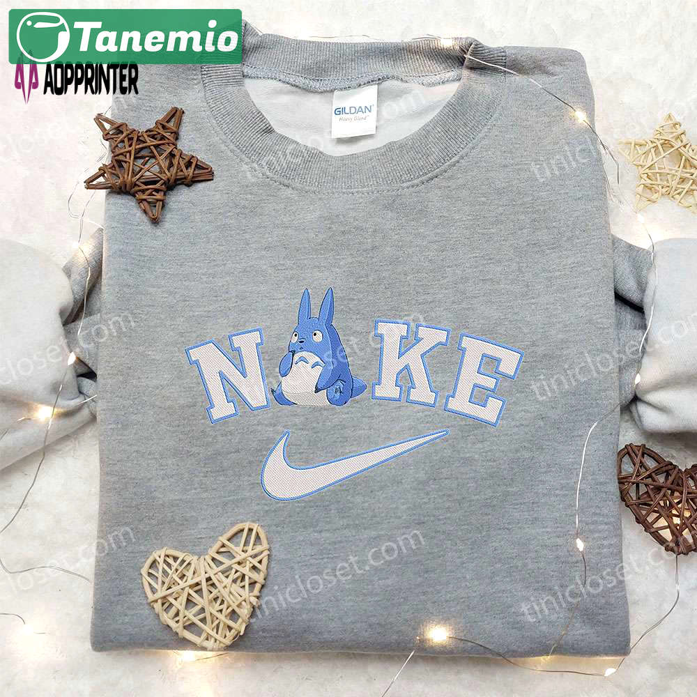 Totoro x nike swoosh anime hoodie & embroidered shirt: nike inspired collection Embroidered Shirt
