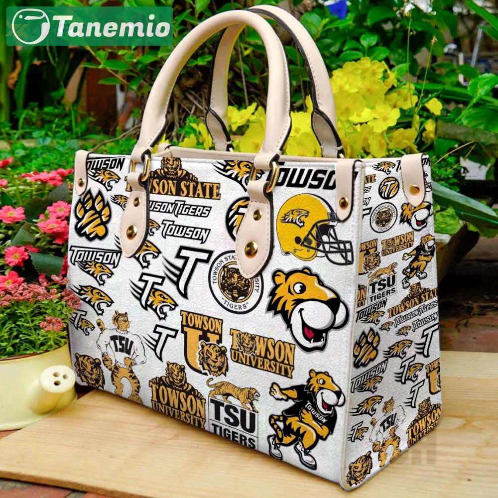 Towson tigers leather handbag gift for women 670 Women Leather Hand Bag