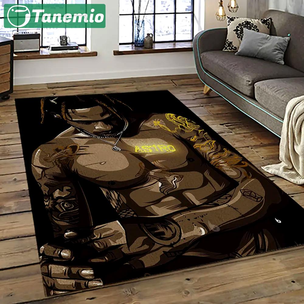 Travis scott rapper hiphop music retangle carpet area rug home decor best gift for fan and friends tst16 Rectangle Rug