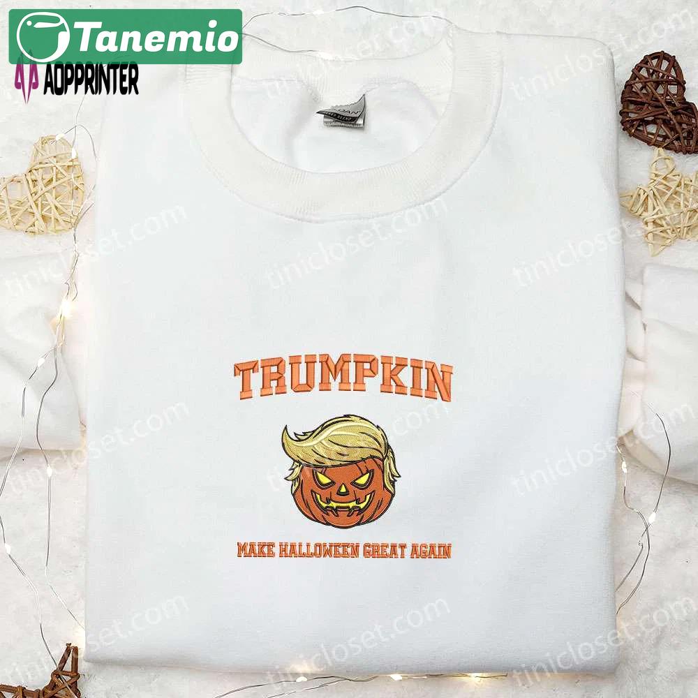Trumpkin make halloween great again embroidered shirt: funny & cool halloween apparel Embroidered Shirt