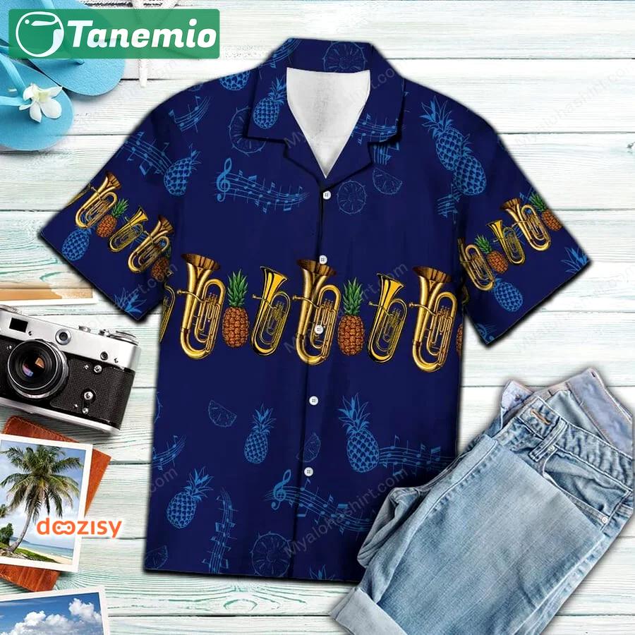 Tuba musical instrument aloha 3d hawaiian shirt Hawaii Shirt Shorts & Flip Flops