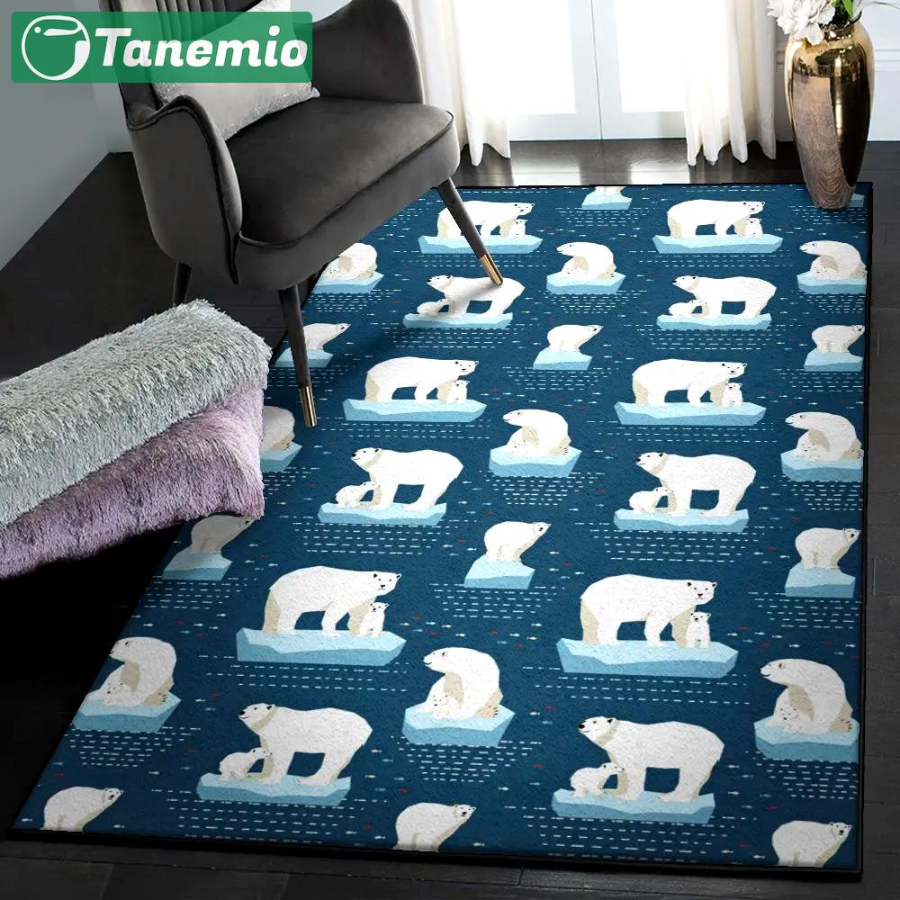 Ursus maritimus living room rugs, family polar bear gs cl rug Rectangle Rug