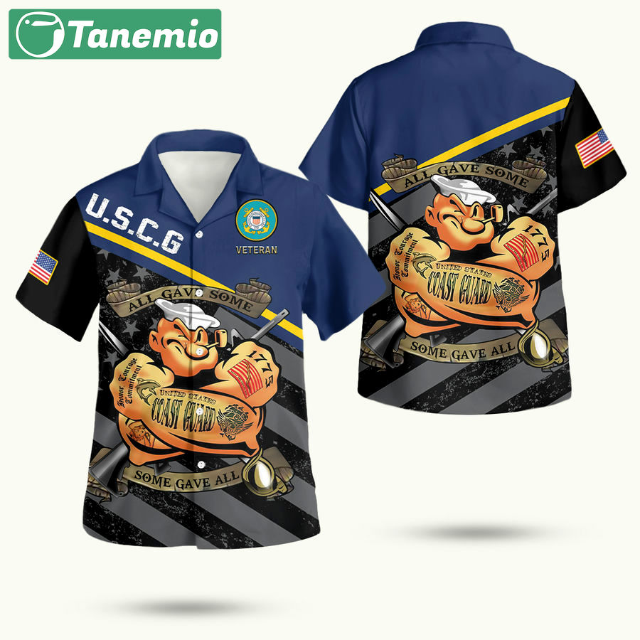 Us coast guard popeye veteran all gave some some gave all hawaiian shirt Hawaii Shirt Shorts & Flip Flops