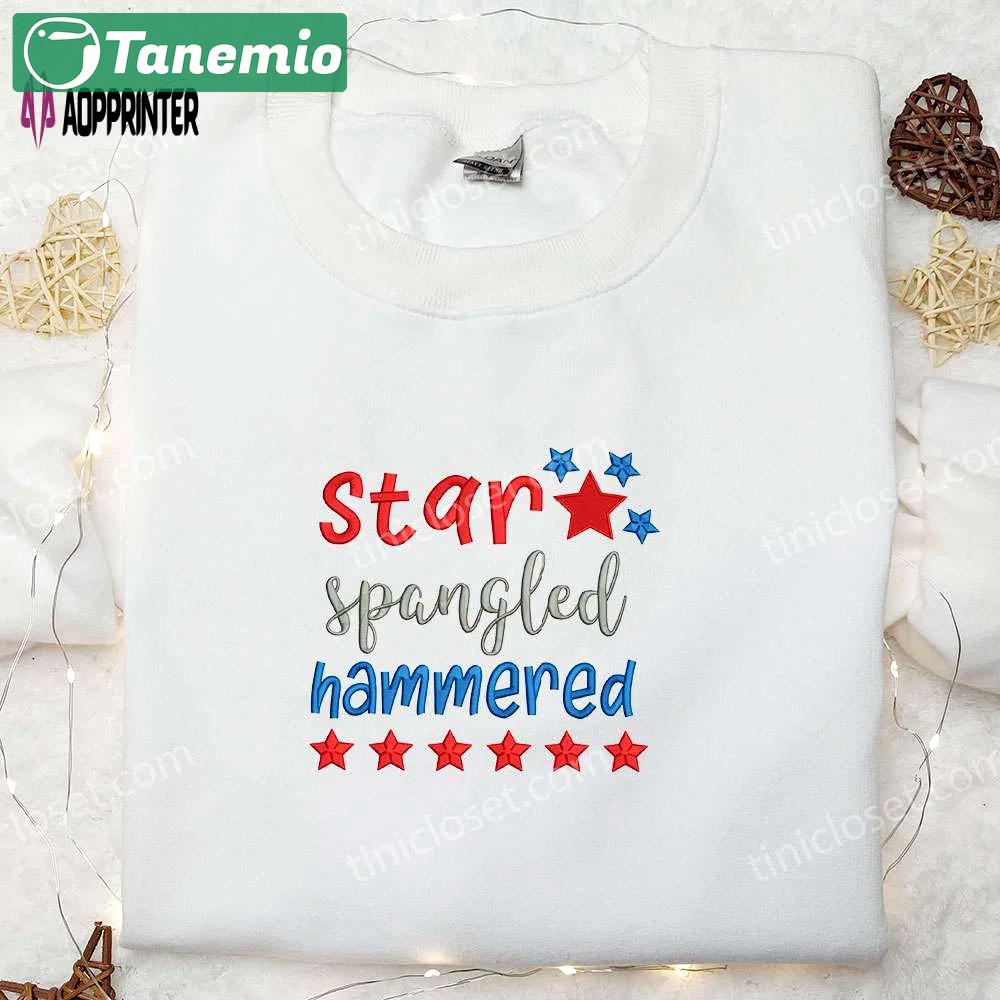 Usa stars spangled hammered embroidered shirt: best patriotic shirts & national day gifts Embroidered Shirt