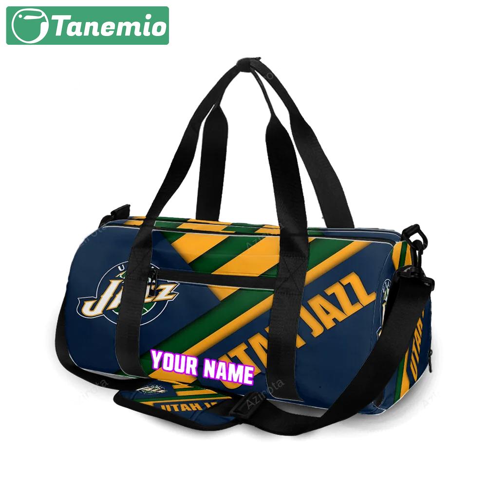 Utah jazz emblem v1 personalized name travel bag gym bag 2420 Travel Bag