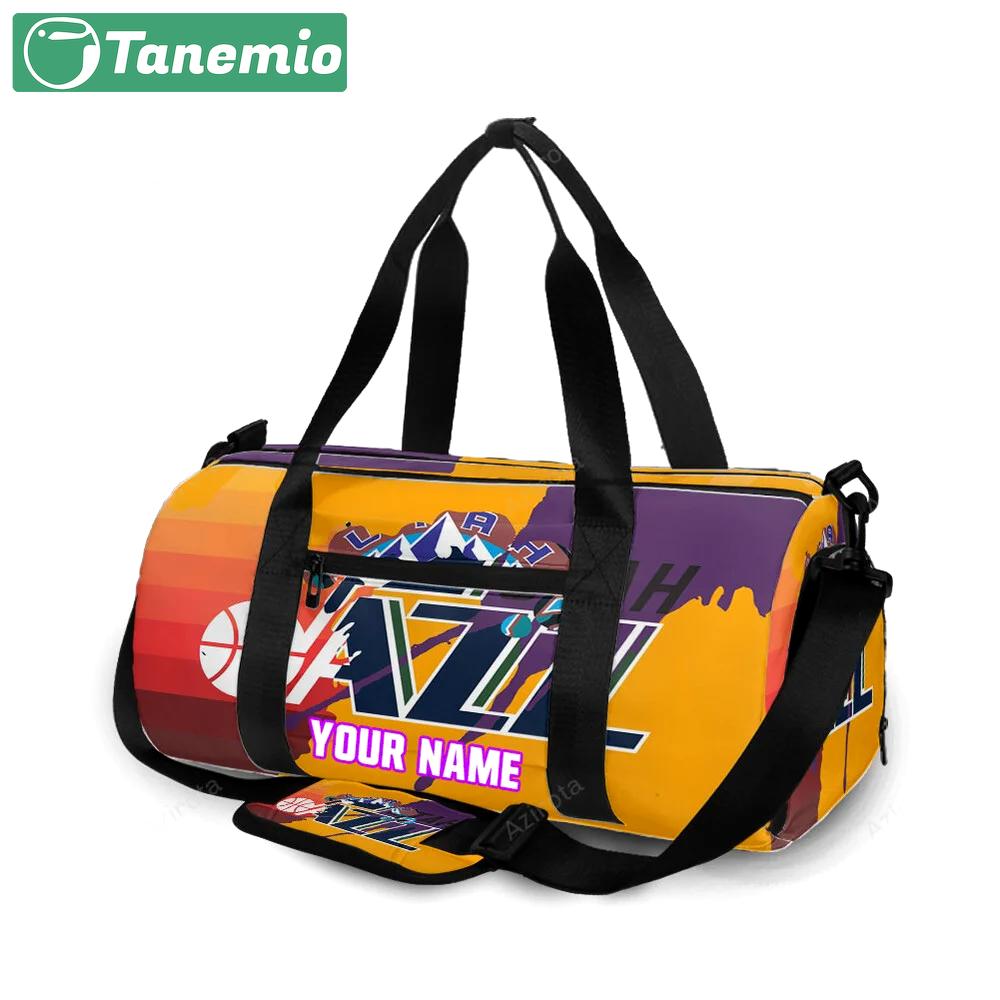 Utah jazz emblem v19 personalized name travel bag gym bag 2424 Travel Bag