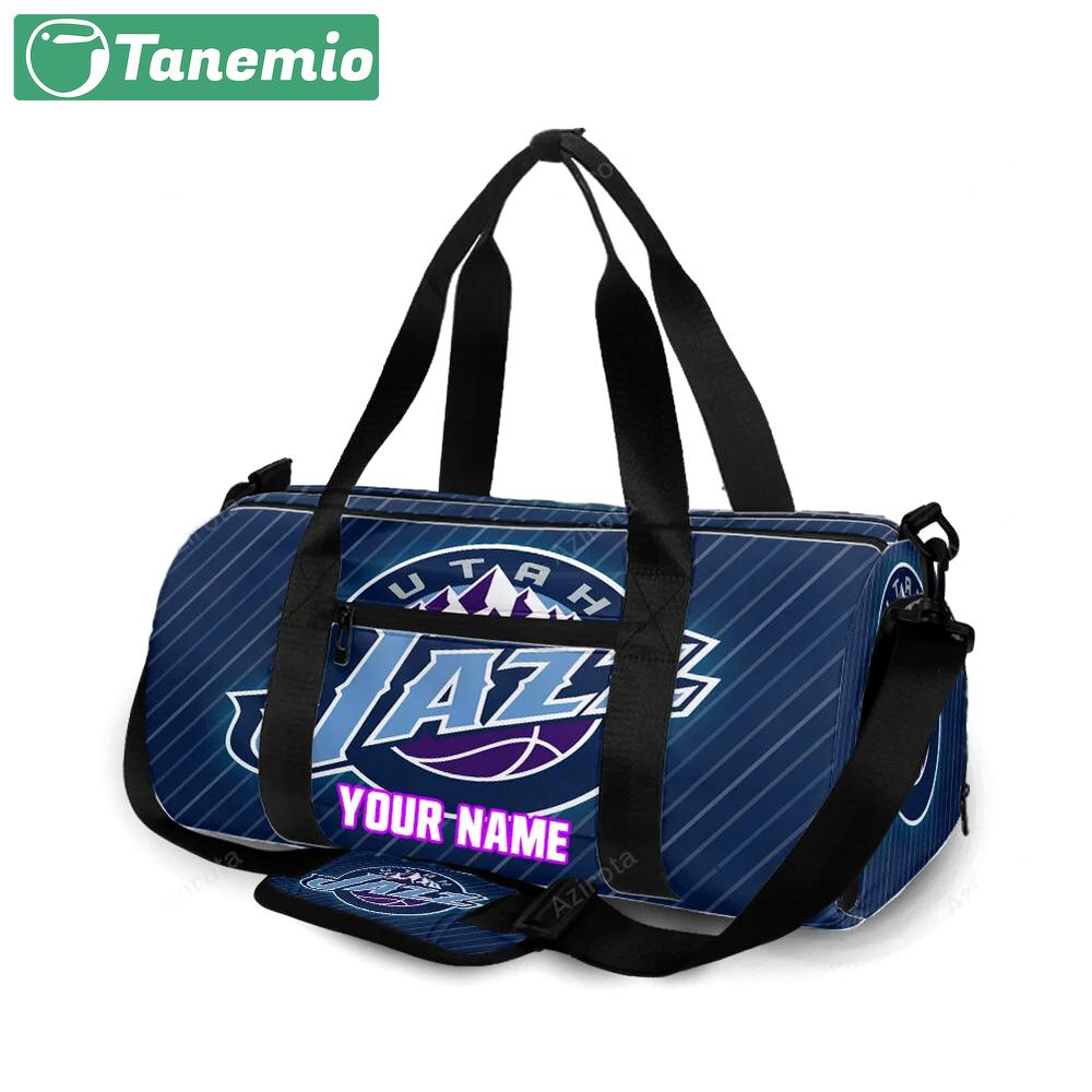Utah jazz emblem v20 personalized name travel bag gym bag 2494 Travel Bag