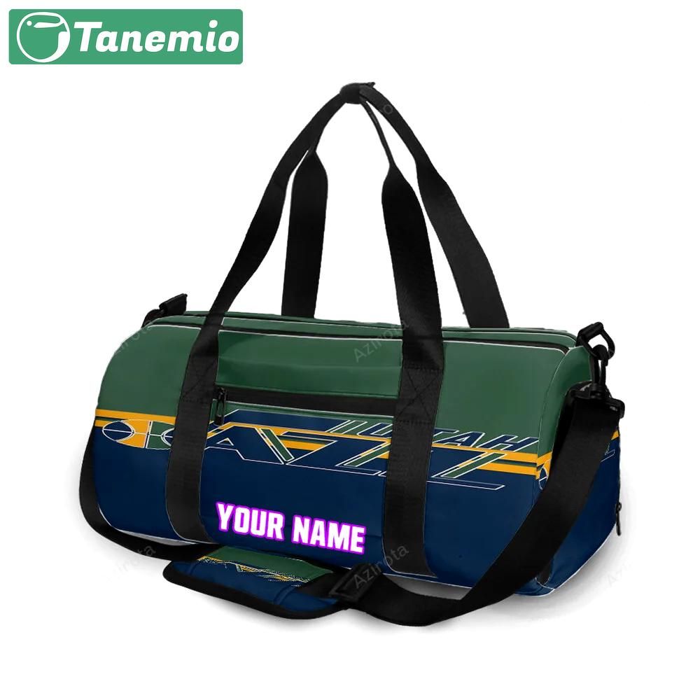 Utah jazz emblem v3 personalized name travel bag gym bag 2486 Travel Bag
