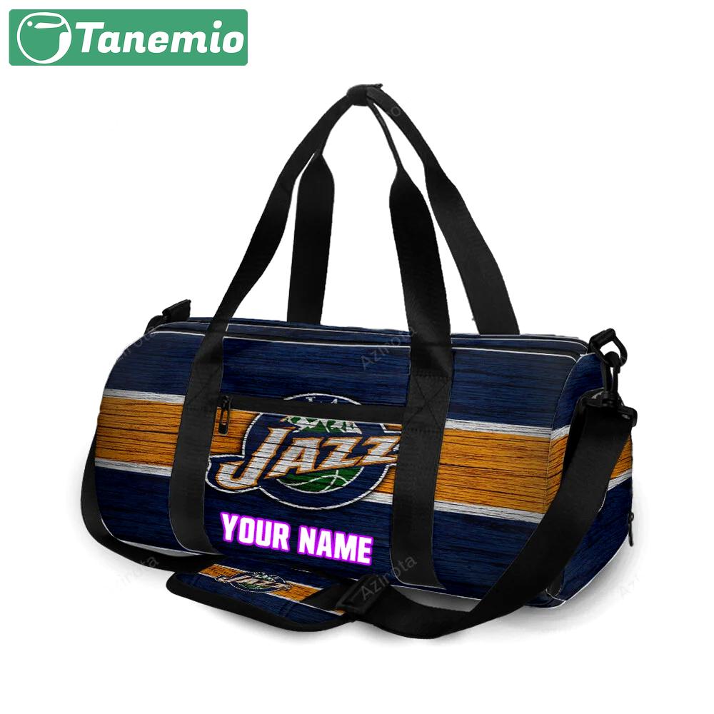 Utah jazz emblem v7 personalized name travel bag gym bag 2451 Travel Bag