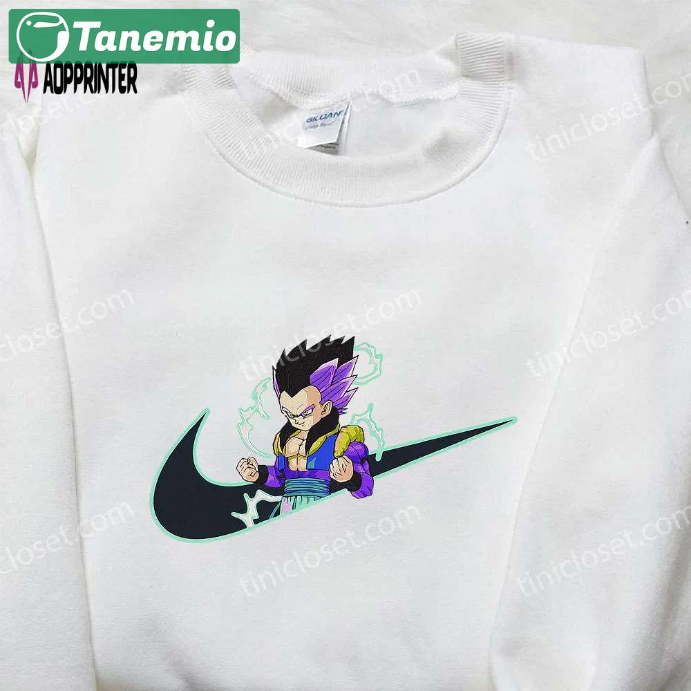 Vegeta super saiyan purple x nike swoosh anime embroidered hoodie and shirts: dragon ball & nike inspired apparel Embroidered Shirt