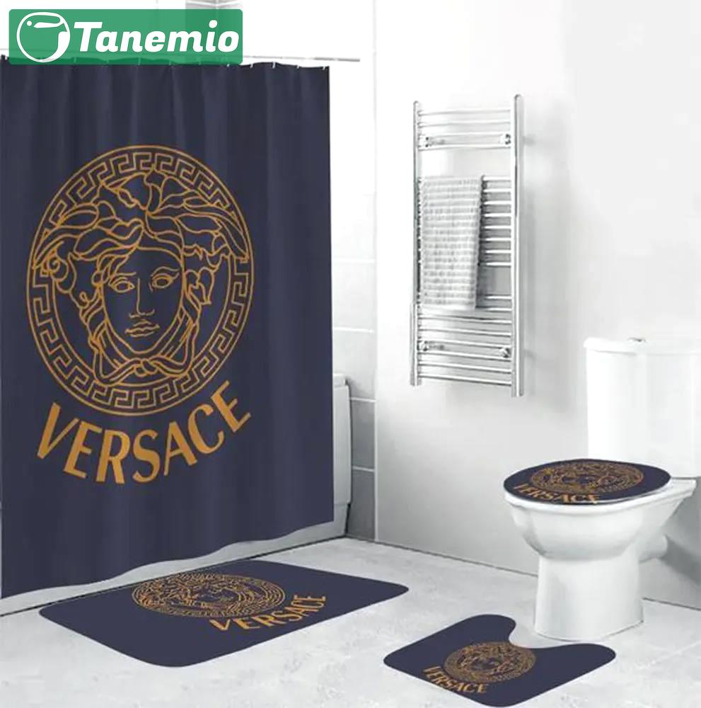Versace blue bath mat bathroom sets home decor luxury fashion brand hypebeast Bathroom Set