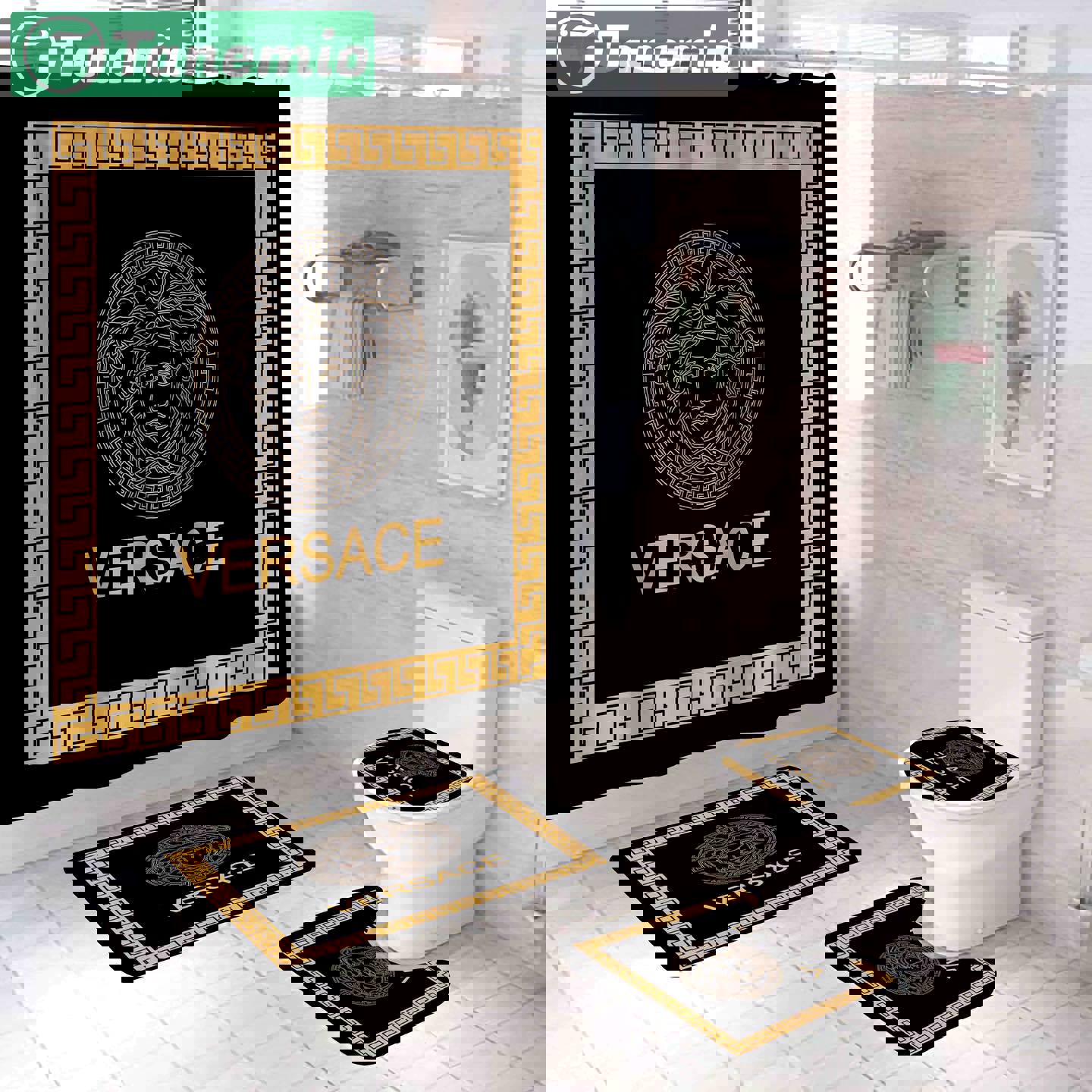 Versace hypebeast luxury fashion brand bathroom sets bath mat home decor Bathroom Set