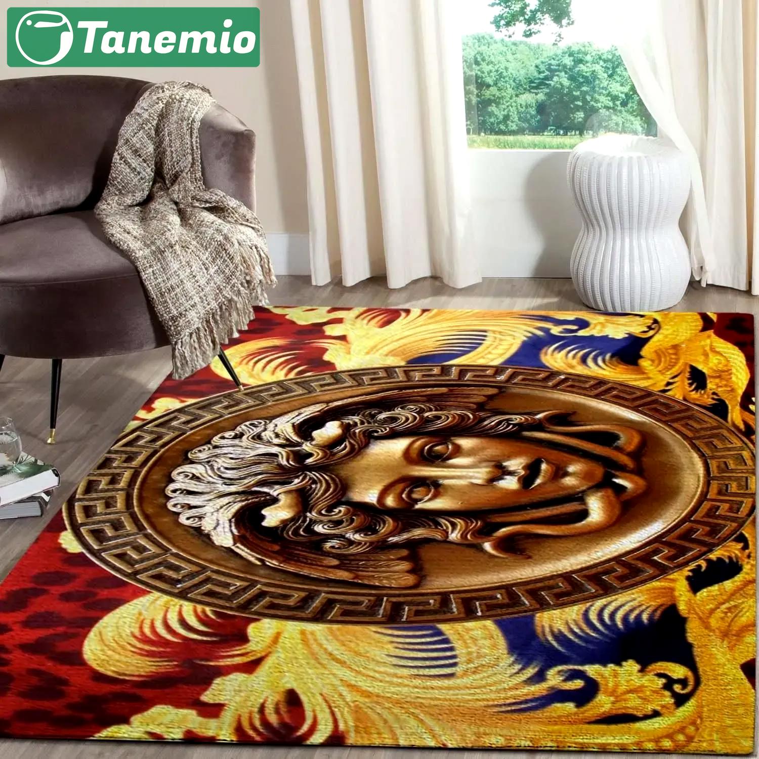 Versace limited logo type 1079. Upgrade Your Living Room with Luxury Home Decor: Area Carpets, Floor Decor, Door Mats, and Hot Gift Items with style a High-End Fashion Brand Rectangle Rug