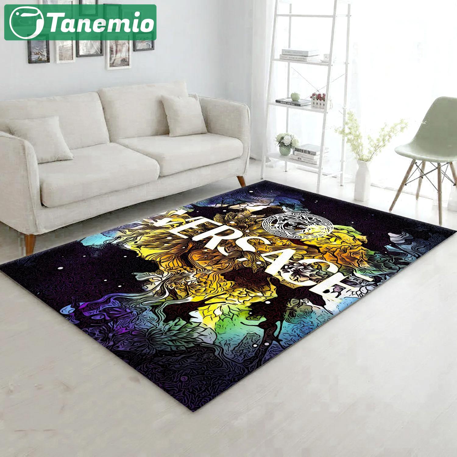 Versace logo type 807. Upgrade Your Living Room with Luxury Home Decor: Area Carpets, Floor Decor, Door Mats, and Hot Gift Items with style a High-End Fashion Brand Rectangle Rug