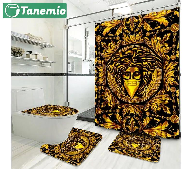 Versace style 24 shower curtain waterproof luxury bathroom decoration luxury brand window curtains 424 Bathroom Set