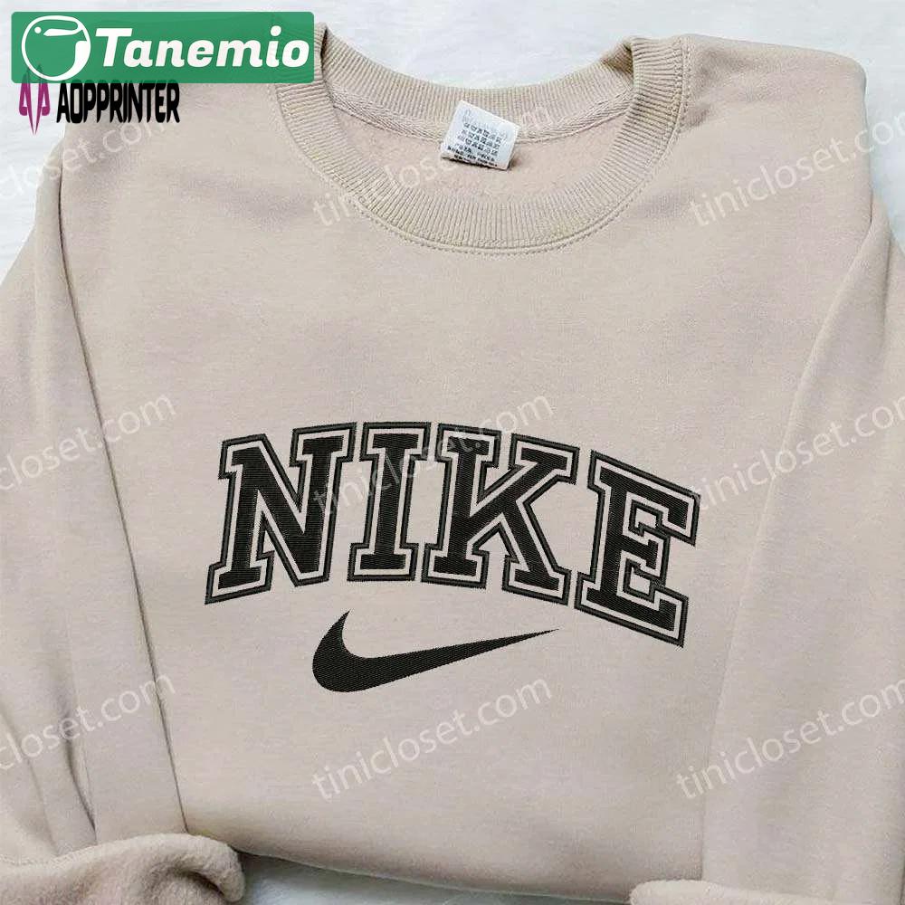 Vintage 90s nike spellout embroidered shirt: customized & best family gifts Embroidered Shirt