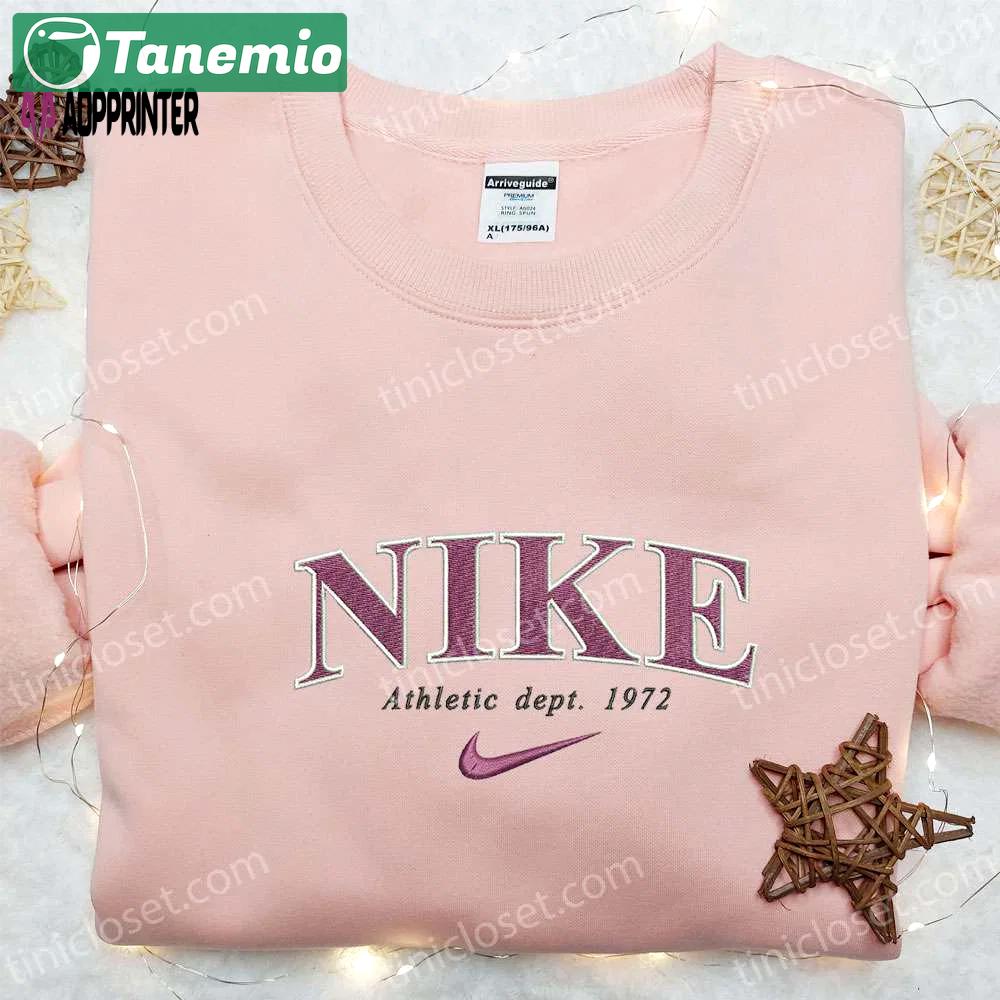Vintage athletic dept 1972 x nike anime embroidered shirt: best family gift Embroidered Shirt