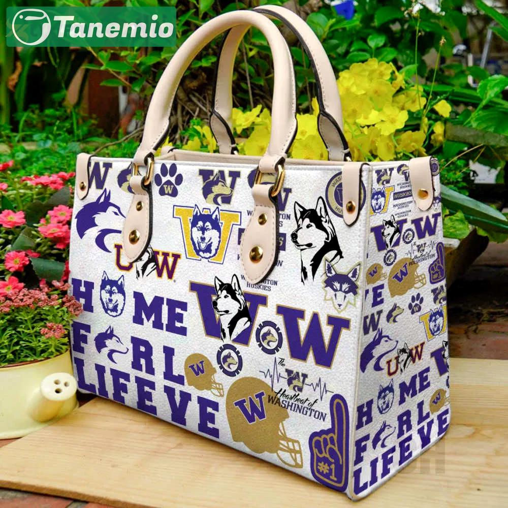 Washington huskies leather handbag gift for women 4312 Women Leather Hand Bag