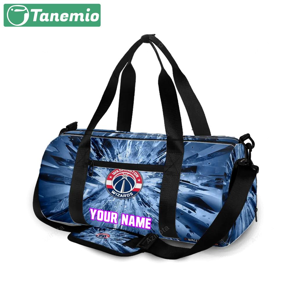 Washington wizards blue glass personalized name travel bag gym bag 2563 Travel Bag