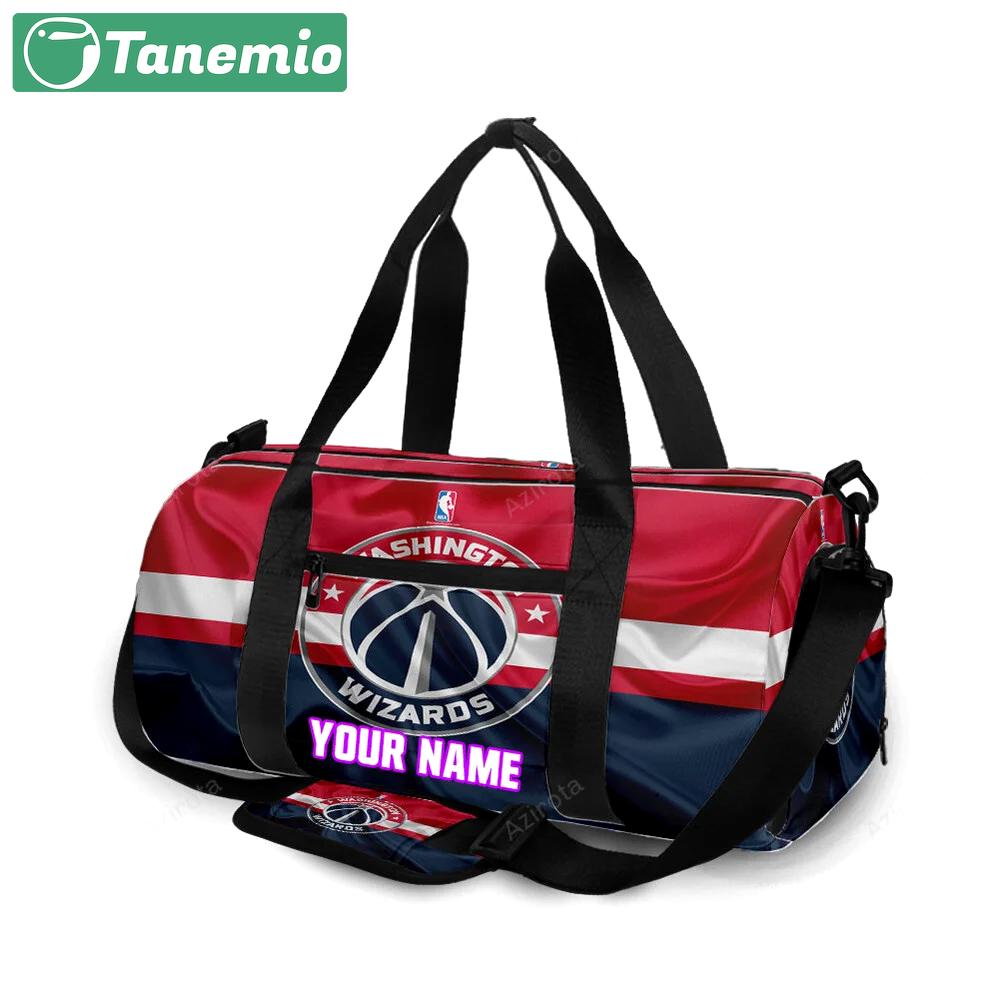 Washington wizards blue red silk personalized name travel bag gym bag 2441 Travel Bag