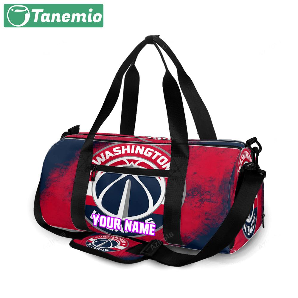 Washington wizards blue red splash color personalized name travel bag gym bag 2601 Travel Bag