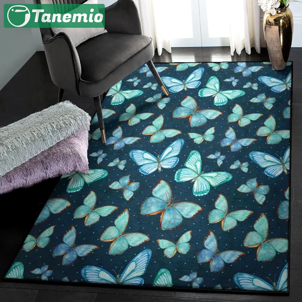 Watercolor pattern area rugs, watercolor blue butterfly gs cl rug Rectangle Rug