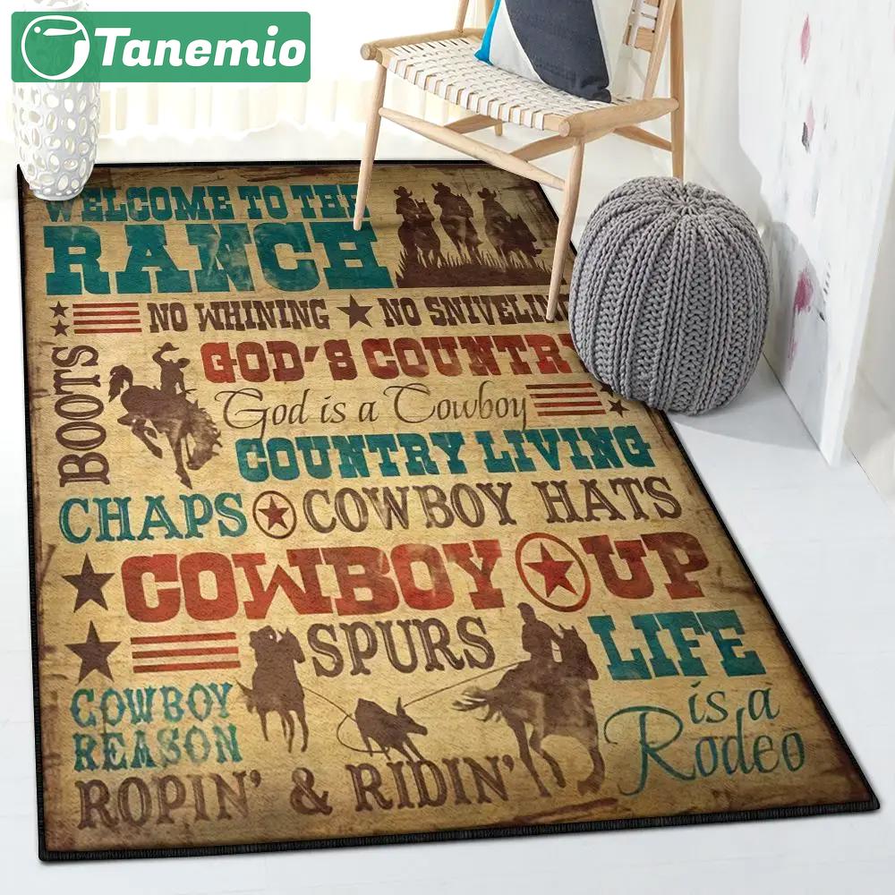 Western cowboy indoor outdoor rugs, western cowboy rug Rectangle Rug