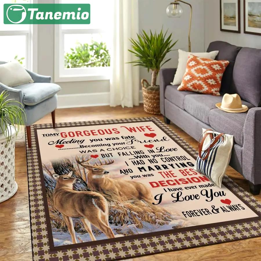 White-tailed deerarea rug living room rug home decor home decor bedroom living room decor Rectangle Rug