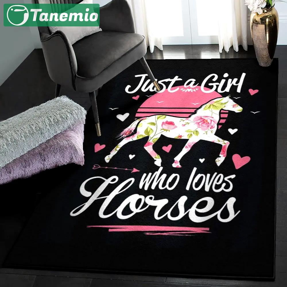 Wild horse area rugs, just a girl who loves horse gs cl rug Rectangle Rug