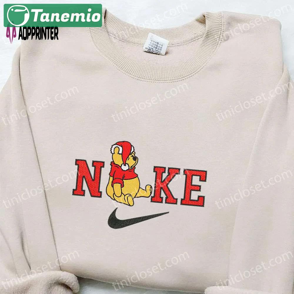Winnie pooh asleep x nike christmas embroidered sweatshirt: cartoon shirt best gift idea Embroidered Shirt