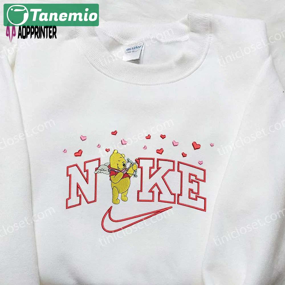 Winnie the pooh cupid x nike embroidered sweatshirt – disney inspired nike shirt Embroidered Shirt