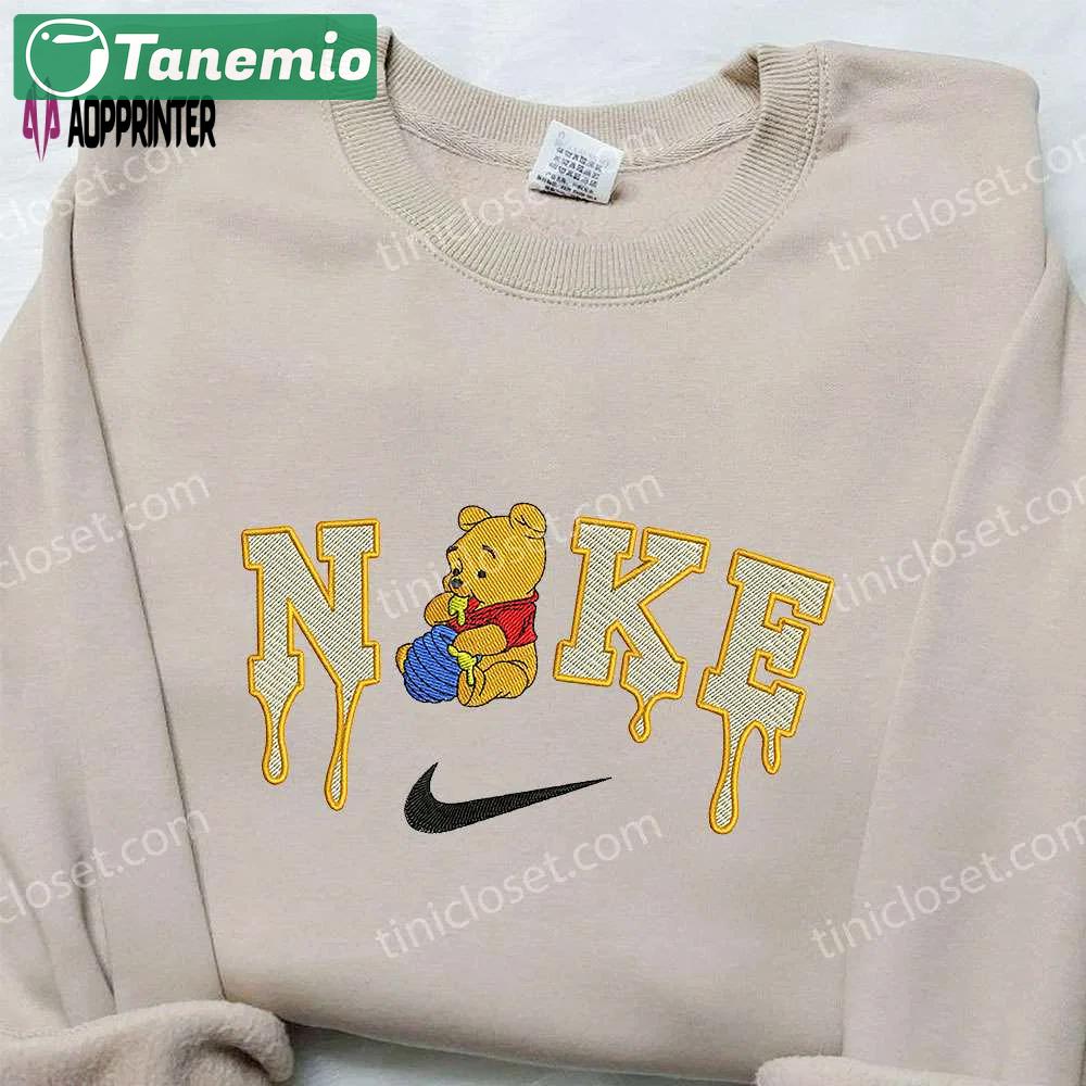 Winnie the pooh x nike embroidered sweatshirt: stylish and comfortable collaboration Embroidered Shirt