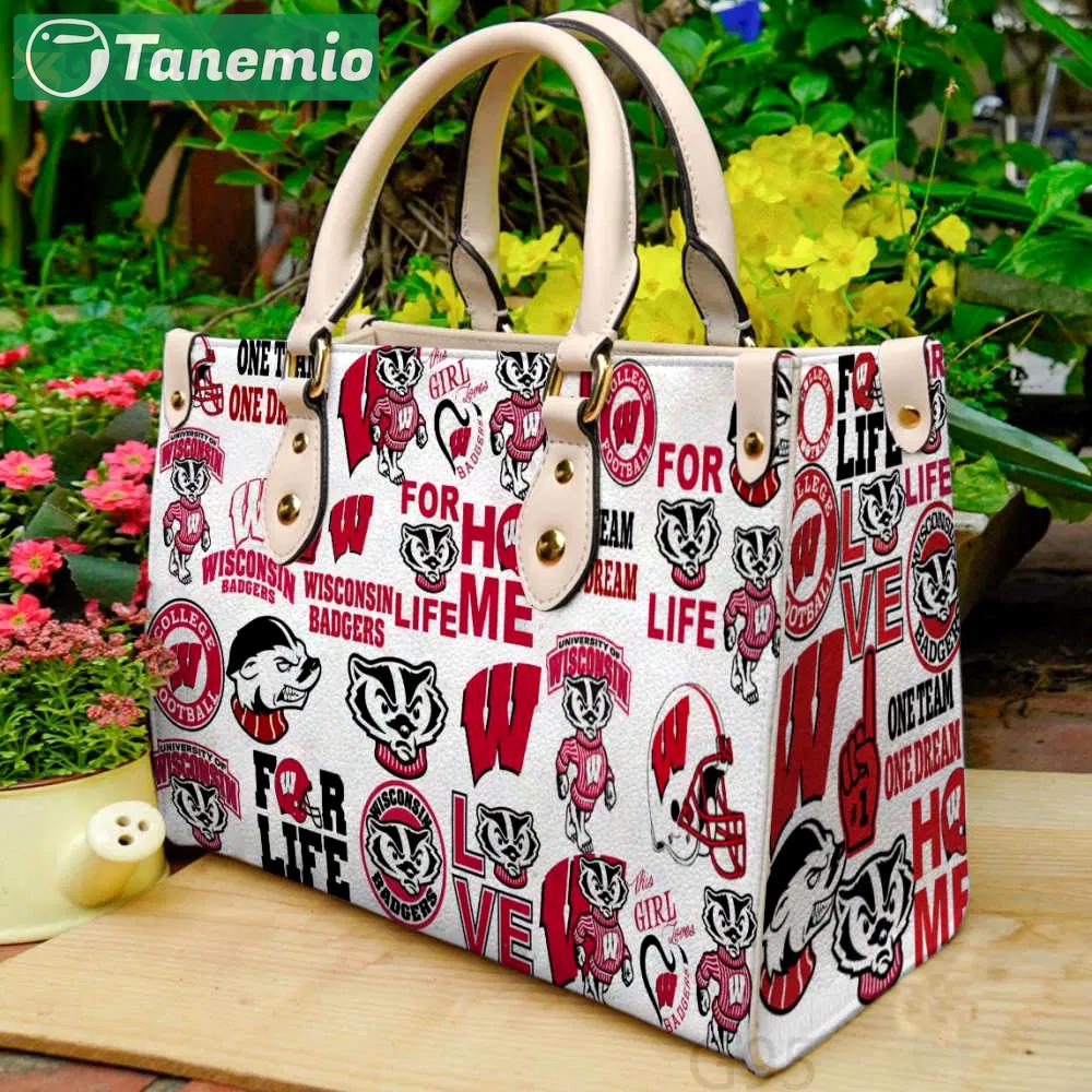 Wisconsin badgers leather handbag gift for women 620 Women Leather Hand Bag