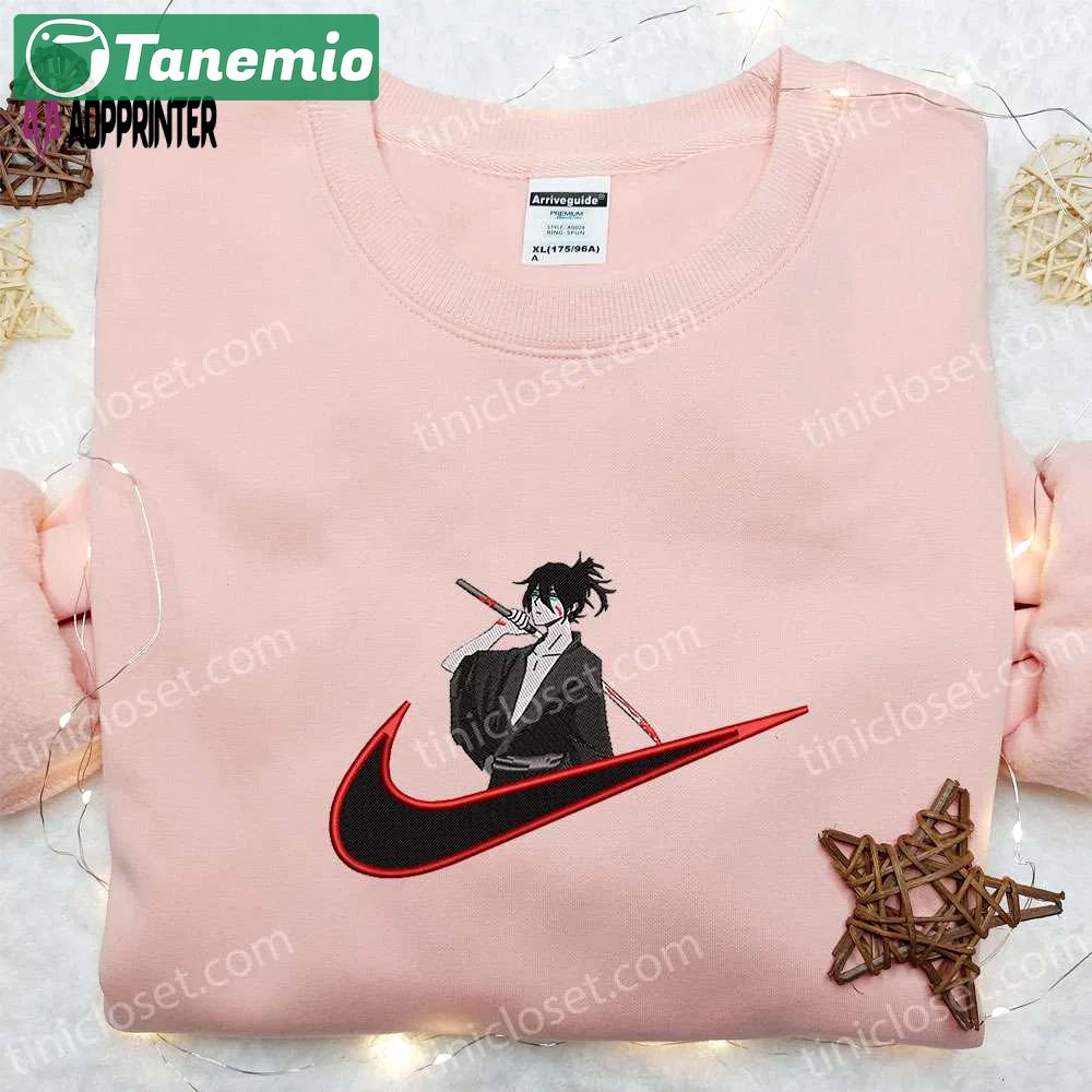 Yato x nike swoosh anime embroidered shirt – noragami & nike inspired design Embroidered Shirt