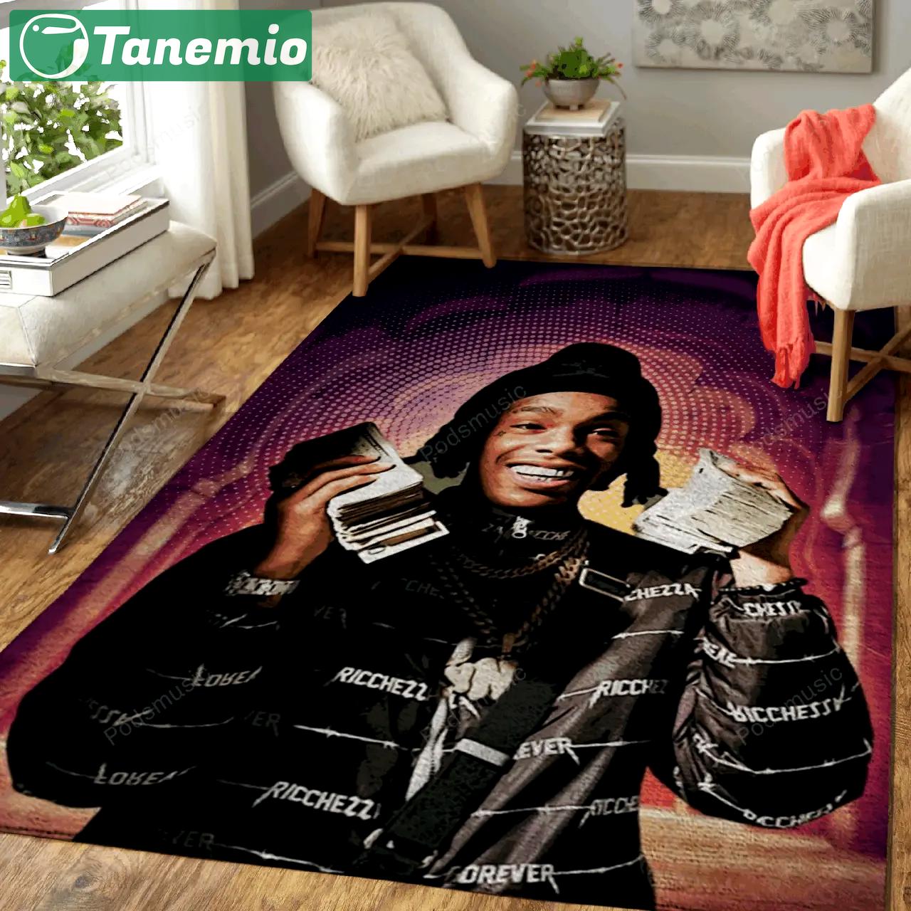Ynw melly rap music art for fans area rug living room carpet rug regtangle carpet floor decor home decor Rectangle Rug