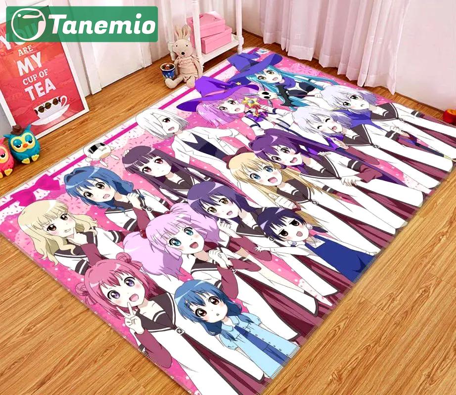 Yuruyuri anime 3 area rug living room and bed room rug rug regtangle carpet floor decor home decor Rectangle Rug