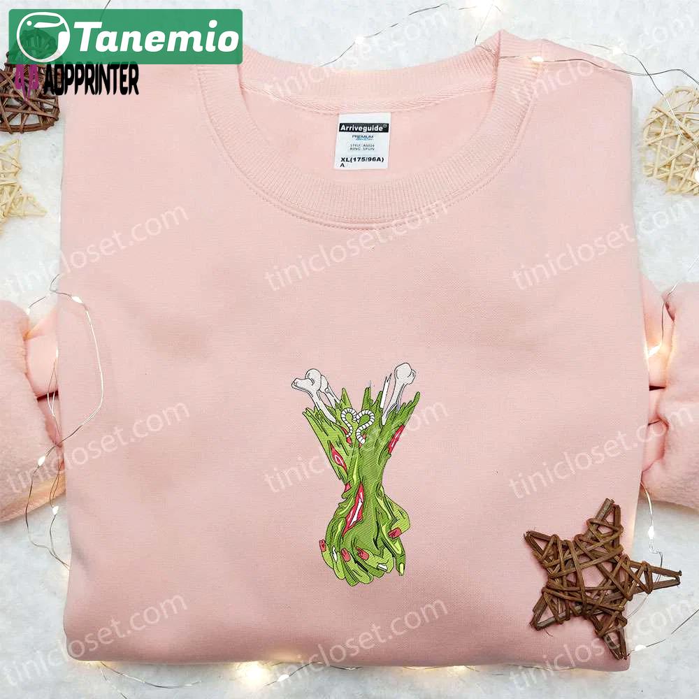 Zombie holding hands embroidered sweatshirt – valentine’s day hoodie best halloween gift ideas Embroidered Shirt