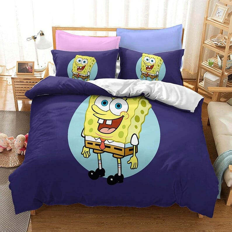 Gearfandom spongebob squarepants kids bedding set duvet cover pillowcase