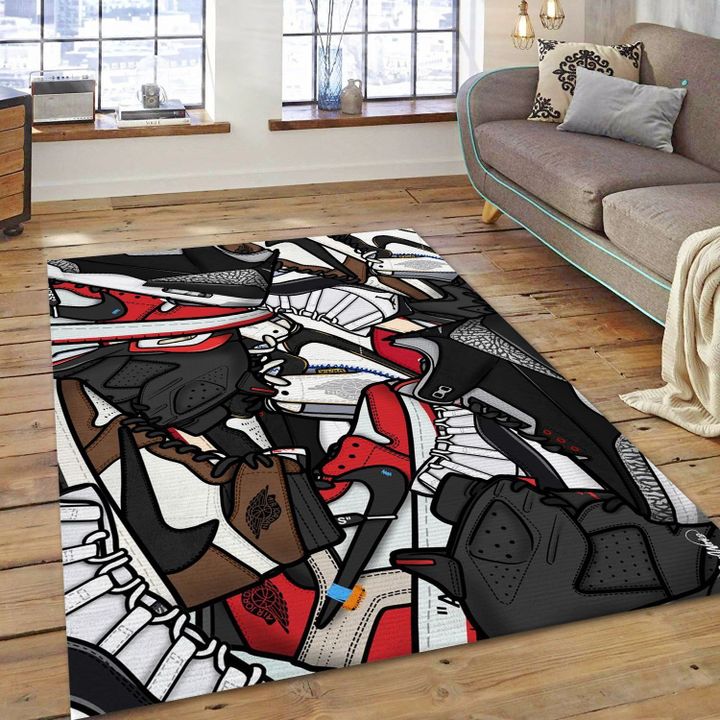 Rugs in Living Room and Bedroom - Nike air jordan michael sneaker rug home decor - rugs Rugs