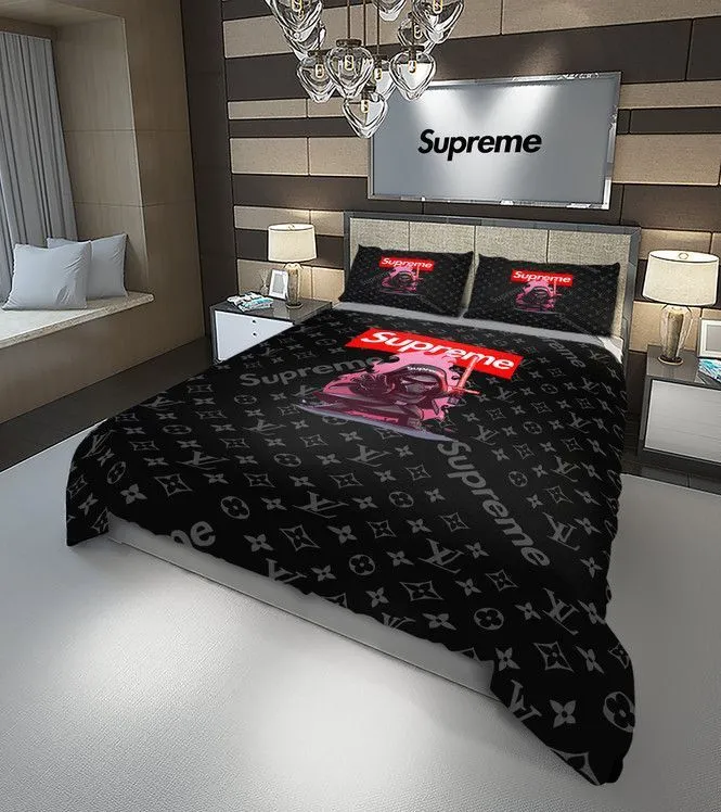 Louis vuitton supreme star wars darth vader luxury brand bedding set for bedroom luxury bedspread duvet cover set with pillowcases home decoration Bedding Sets