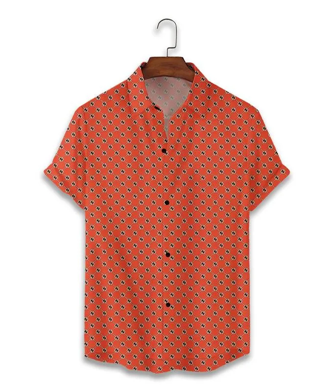 Gucci red pattern luxury brand fashion hawaii shirt for men 3 Hawaii Shirt