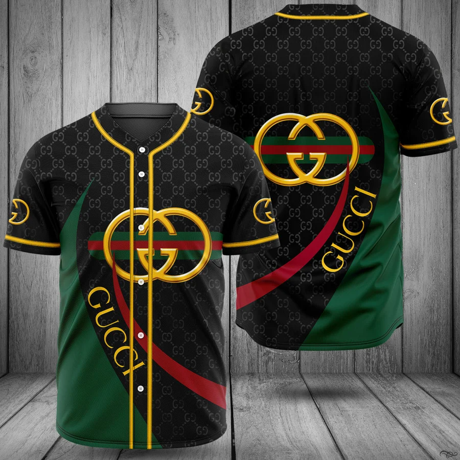 Gucci black green baseball jersey shirt luxury clothing clothes sport for men women hot 2023 Baseball Jersey Shirt